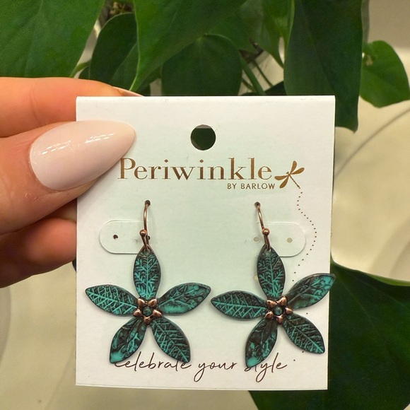 Periwinkle by Barlow Jewelry - Periwinkle by Barlow Turquoise Floral Earrings